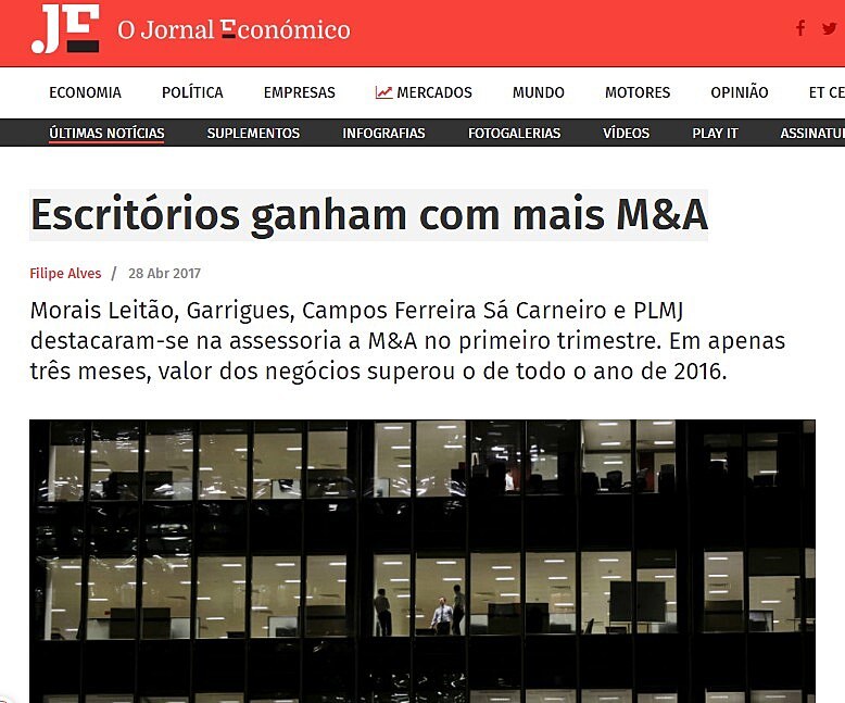 Escritrios ganham com mais M&A